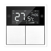 Panneau de thermostat KNX série Laigen, type 86, matériau PC, IP20, écran LCD mécanique à 6 touches, fonctionnalité trois-en-un