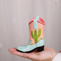 Redeco haute qualité créatif moderne séché fleur Vase peint Cowboy botte Vase en céramique botte Vase pour cadeaux décoration de la maison