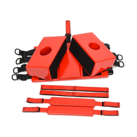 Immobilisateur de tête pour adulte, rouge, imperméable, résistant au sang, avec trous pour les oreilles, réglable par velcro, pour pansement de premiers secours et urgences médicales