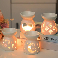 Nouveau Brûleur de Cire en Céramique Style Transfrontalier, Chauffe-Bougie Chalet, Brûleur d'Huile, Lampe Aromatique, Décoration Parfumée pour la Maison et la Chambre, Cadeau