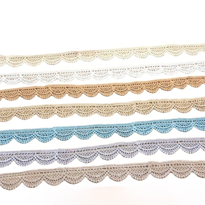 既製品3CM在庫あり手作り伸縮性ソフトホワイトフローラルモダンスカラップコットンエコフレンドリーバーコードレース（メッシュ用） - Product Image 2