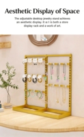 Organisateur de bijoux de bureau polyvalent, écologique, imperméable, recyclable, options or rose/blanc/argent nano/noir, étagères suspendues