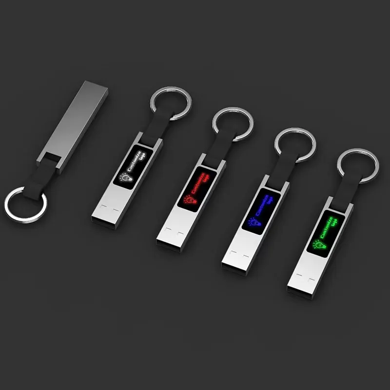Phong Cách Mới Kim Loại Carabiner Glowing Logo USB Flash Drive Với Đèn LED Sáng Tạo Lên Bộ Nhớ USB Stick Mini Buckle Pen Drive 32GB