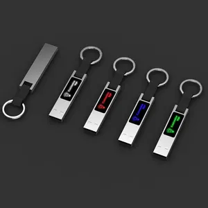 Yeni stil Metal karabina parlayan Logo USB Flash sürücü LED yaratıcı Light up USB bellek çubuğu Mini toka kalem sürücü 32GB