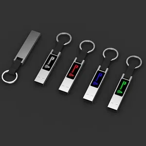 New Style Metal Carabiner Glowing Logo USB Flash Drive With LED Creative Light up USB Memory Stick Mini Buckle Pen Drive 32GB