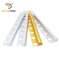 DECORTRIM Fabricant de profilés pour carrelage, profilés en aluminium personnalisés, forme incurvée, chrome, profilés pour carrelage en céramique pour la décoration murale