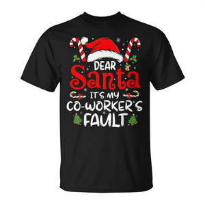 Estimado Papá Noel, es la culpa de mis compañeros de trabajo, camiseta navideña con diseño de humor navideño - Product Image 2