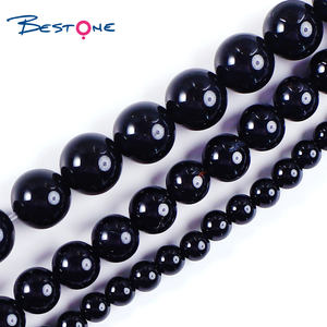 Bestone Batu Akik Hitam Alami Manik-manik Batu Permata Bulat Longgar Manik-manik <span class=keywords><strong>Onyx</strong></span> untuk Membuat Perhiasan Gelang Kalung - Product Image 3