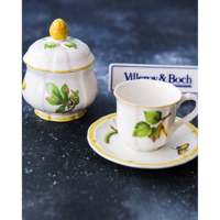 Ensemble de café en céramique Campidelli au design européen moderne, 12 pièces, avec tasses à thé et sucrier pour hôtels, en stock kg