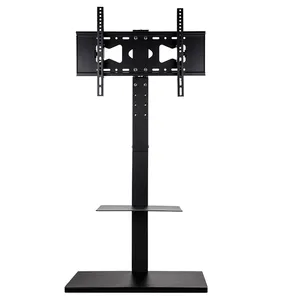 Dudukan berdiri TV Putar, tinggi dapat diatur dengan rak untuk TV 32-65 inci