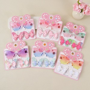 New Kids Butterfly Sunglasses Hair <b>Clip</b> Set Korean Glitter <b>Bow</b> Hair Barrettes Cute Girls Party Eyewear Hair Accessories Kit - Product Image 3