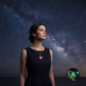 Vendita calda di tendenza collane a catena Vintage da donna geometrico fiore di luna con lucchetto di perle di titanio pietra principale moda all'ingrosso - Product Image 3