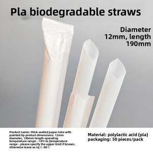 Pailles <span class=keywords><strong>en</strong></span> <span class=keywords><strong>plastique</strong></span> jetables biodégradables PLA, plusieurs couleurs, vente <span class=keywords><strong>en</strong></span> gros, fabriquées <span class=keywords><strong>en</strong></span> Chine, modèle Z 13867936601 - Product Image 2