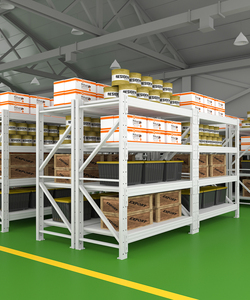 Étagère de stockage en acier légère, réglable, sans boulons, à rivets, pour entrepôt, maison ou usine - Product Image 1