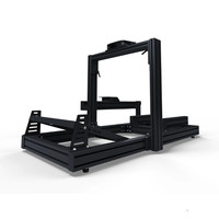 Cockpit de Simulation de Course en Aluminium Anodisé Réglable Noir/Argent 4080 avec Profilé en Aluminium Playseat Simulateur