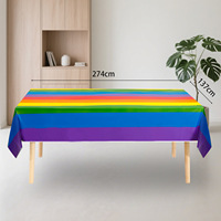 Nappe PE jetable arc-en-ciel fournitures de fête d'anniversaire décorations de fête d'événement couverture de Table arc-en-ciel tissu de bureau