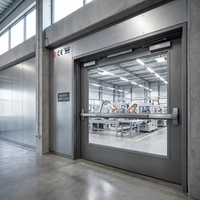Porte de sécurité en acier inoxydable de haute qualité, ignifuge, à double couche de verre trempé, pour usage commercial - Supermarché, appartement, métal