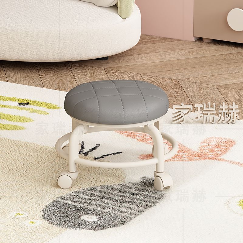 Gris claro [cojín de asiento acolchado y engrosado] redondo, tapizado suave.