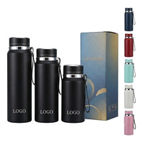 Geïsoleerde thermosfles van 316 roestvrij staal met handvat, 20, 26 en 34 oz, met eigen logo, voor zakelijke geschenken.