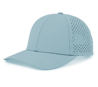 Casquette de baseball sportive non structurée à 6 panneaux en nylon imperméable avec perforations découpées au laser et cordon perforé