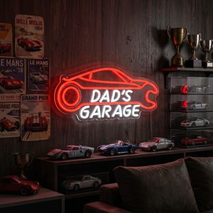 Enseigne néon « <span class=keywords><strong>Garage</strong></span> de Papa » pour Papa, Enseigne néon LED « <span class=keywords><strong>Voiture</strong></span> de sport rouge » pour <span class=keywords><strong>Garage</strong></span>, Enseignes néon pour Hommes, Cadeau Fête des Pères, Enseignes néon personnalisées - Product Image 2
