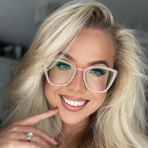 87093 Lunettes anti-lumière bleue œil de chat, monture intégrale, branches métalliques à ressort, unisexe, verres plats, style européen - Product Image 2