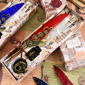 Stylo plume et stylo à encre vintage Steampunk avec logo personnalisé, plume à encre magique pour enseignants, stylo plume de bureau scolaire - Product Image 5