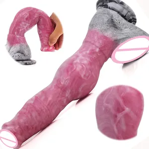 Consolador realista para perros y mujeres, juguete sexual de estimulación del punto G, pene de perro grande, 10 pulgadas, YOCY-283