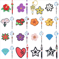 Perles décoratives florales en PVC en vrac pour la décoration de stylos, idéales pour les fêtes printanières et estivales, les cadeaux scolaires et les accessoires de papeterie