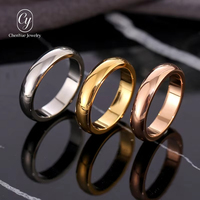 CY Minimalistischer Edelstahl Breiter Polierter Schlichter Ehering Paarringe Stilvoller Trendiger Fingerring Schmuck