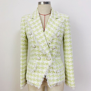 Conjunto de Tweed H3225 Rosa Feminino de Alta Qualidade Respirável em Malha de Poliéster Bodycon 2022 Blazers Casacos <span class=keywords><strong>Plus</strong></span> <span class=keywords><strong>Size</strong></span> - Product Image 5