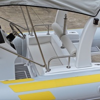 Nouveau design 2025 – Bateau rigide en fibre de verre Hypalon de 4,80 m (16 pieds) à fond en V profond, yacht OEM avec grand auvent pour 8 plongeurs