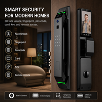 Serrure de porte intelligente Tuya entièrement automatique avec clavier anti-regard indiscret, scanner facial, Wi-Fi et moteur silencieux pour porte d'entrée