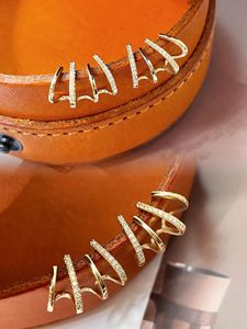 Xinfly Fine Jewelry 18K Gold Hiphop Style Twist 0.09CT Natural Diamonds <b>Earring</b> <b>Cuff</b> - Product Image 4