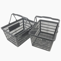Panier de courses en plastique à roulettes de haute qualité, durable, écologique, pour supermarché, avec 2 poignées, couleurs et tailles personnalisables
