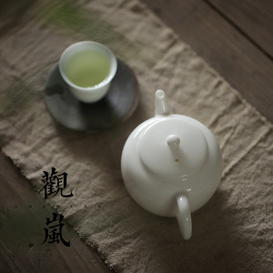 Tetera de porcelana blanca Dehua, redonda, pequeña, juego de té Kung Fu con tapa, sin plomo, para el té de la tarde - Product Image 3