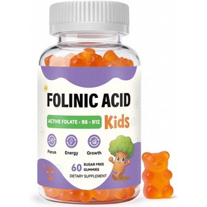Gomitas de Ácido Fólico OEM con Complejo B Metilado, Metil <span class=keywords><strong>B12</strong></span>, B6, Suplemento de Folato para el Cerebro, la Concentración y el Crecimiento Saludable de los Niños - Product Image 1