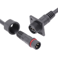 AOHUA Usine Ventes 2PIN Panneau Femelle Plastique LED Connecteur à Prise Mâle M14 2 Voies Connecteur Droit Avec câble IP65