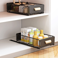 Tiroir de rangement coulissant multifonction en acier robuste pour armoire de cuisine murale, idéal pour les épices et la garde-manger