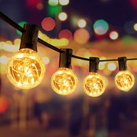 TSINYE G40 Arbre de Noël 30Ft 30 Clair Extérieur Mariage Patio Décoratif G40 LED Globe Ampoule Feston Guirlande Lumineuse