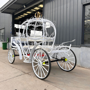 รถม้าทรงมงกุฎทองคำสำหรับพิธีแต่งงานและการจัดแสดงภาพถ่ายที่สวยงาม - Product Image 5