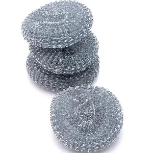 Toptan mutfak çelik ızgara Scrubber galvanizli çelik yün Scrubber paslanmaz Metal Scourer sünger aşınma çelik ovma pedi