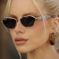 Lunettes de soleil polygonales irrégulières en forme de diamant à petite monture, nouveau style 2026, minimalistes, inspirées d'Instagram, européennes et américaines, UV400