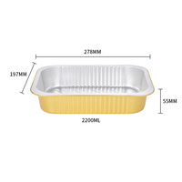 Haute Qualité 2200 ml Jetable En Aluminium Alimentaire Emballage Pan 11 pouces Feuille Barbecue Boîte Cuisson En Aluminium Feuille Récipient pour La Nourriture