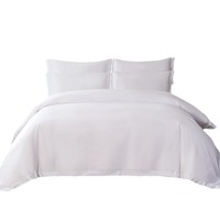 Parure de lit quatre pièces en coton pur 40 fils, respirante, tissée, épaisse, blanche, pour hôtel