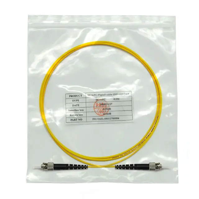 Hoselase-cable de conexión de puente óptico de fibra óptica, cable de pigtail de fibra óptica de ST-STUPC monomodo de baja pérdida