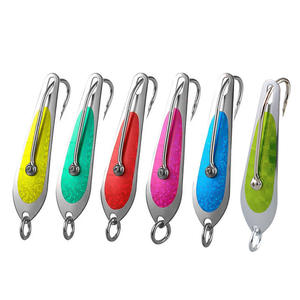 Hameçon simple en acier inoxydable 304 avec paillettes, 8 cm, 13 g, grande plaque métallique, jig pour pêche en mer profonde, hameçon pour appât vivant, Bigspoo - Product Image 1