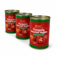 Lot de 3 boîtes de conserve de blocs de tomates pelées en jus épais 400ml, vente en gros pour restaurants, sauces pâtes Chunzi