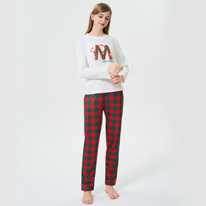 Ropa de dormir para mujer, venta al por mayor, dulce Corazón, camisones de dos piezas para mujer, conjunto de pijama de manga larga para primavera y otoño - Product Image 4