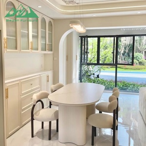 <span class=keywords><strong>Table</strong></span> à manger ovale en pierre frittée de style crème moderne Wayon, prête à être expédiée, ensemble de salle à manger de luxe nordique pour petit appartement - Product Image 3